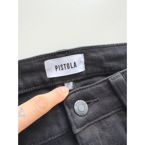 PISTOLA Teaghan Black Stretch High Rise Vented Cigarette Jeans, Size 27 - Picture 13 of 15
